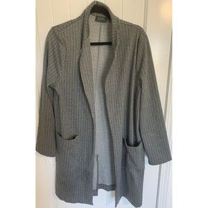 Anthropologie Astr Coat/Cardigan Grey Pinstripe Women’s Size XL Pockets